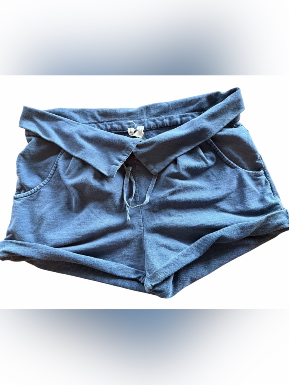 Free People Blue Lounge Shorts | Soft Casual Drawstring Shorts